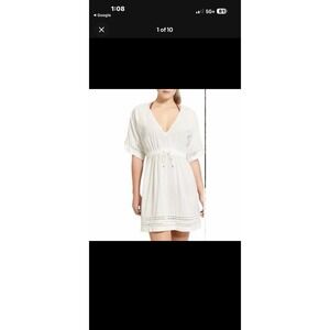 EUC Athleta Coast to coast white Swimsuit coverup women's Medium Dress